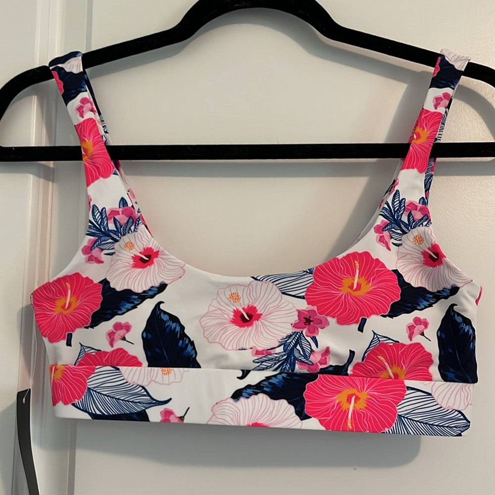 Floral Scoop Neck Bikini Top